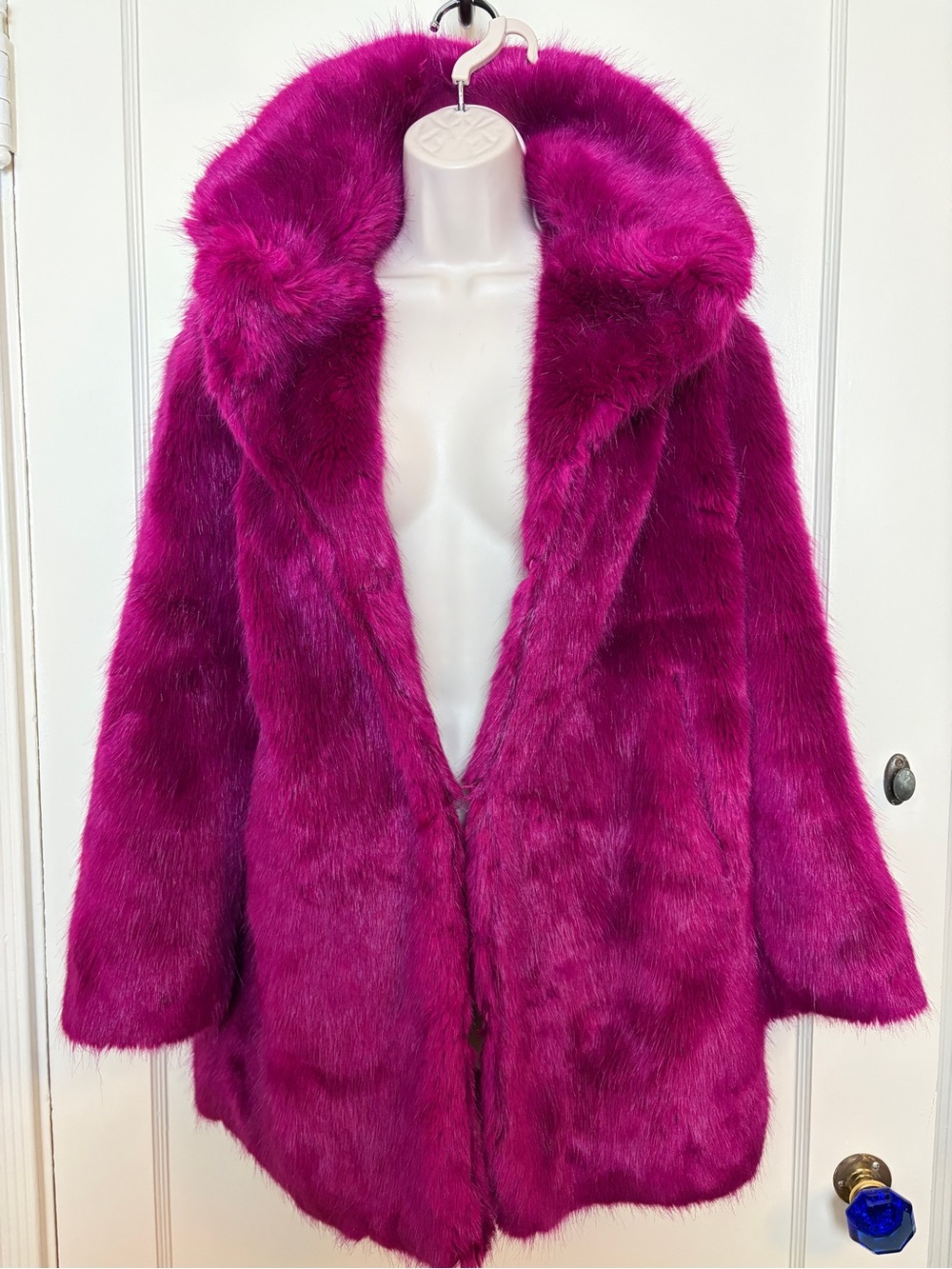 TOPSHOP Fuschia Faux Fur Jacket